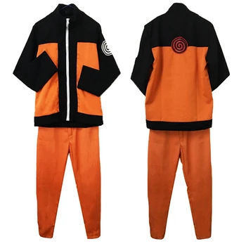 Naruto Cosplay Anime Naruto Uzumaki Cosplay Kostum Ninja Enotno Oranžna Športna Jakna Šport Plašč Halloween Cape Kostum