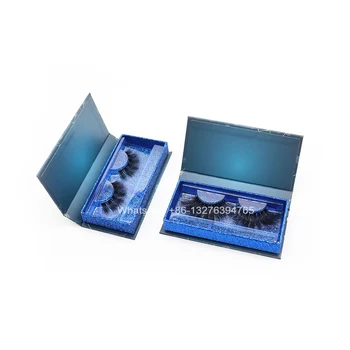Dekle Božično Darilo Morje Modro Temo Božič Mink-Kraž Primeru Z Pladenj Debele Mink Trepalnice 25 MM po Meri Mink Trepalnic Embalaža