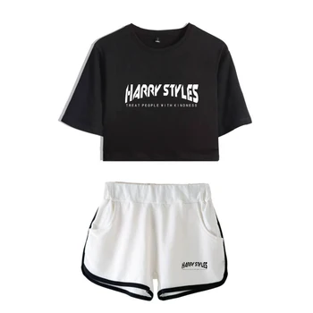 Novi Harry Styles dva Kosa iz Poletje Seksi Bombaž Natisnjeni T shirt Album Žensko Obleko Hlače Rastlinske Moda Vrhovi+Hlače Hlače po Meri