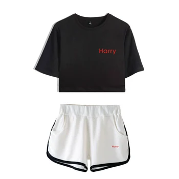 Novi Harry Styles dva Kosa iz Poletje Seksi Bombaž Natisnjeni T shirt Album Žensko Obleko Hlače Rastlinske Moda Vrhovi+Hlače Hlače po Meri
