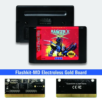 Ranger-X - ZDA založbo Flashkit MD Electroless Zlato PCB Kartico Sega Genesis Megadrive Video Igra Konzola