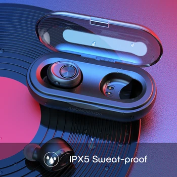 Anomoibuds Bluetooth Čepkov TWS Brezžične Slušalke V5.0 Bluetooth Slušalke Šport Brezžične Slušalke Športne Slušalke