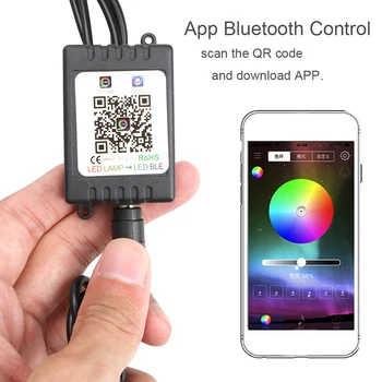 Brezžične APLIKACIJE Bluetooth RGB LED Avto Okolja Trak Svetlobe Vzdušje Lučka za notranjo opremo Auto Dodatki Univerzalno 6m Črti