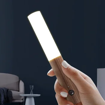 USB Polnilne LED Brezžični Ir Senzor Acryl Nočna Lučka za Brezžični Lučka za Posteljne Omaro Stenska Svetilka Pod Kabinet Svetlobe