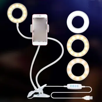 Leni Nosilec Universal Selfie Obroč Svetlobe s prilagodljivim Mobilni Telefon, Držalo za Namizne Svetilke LED Luč za Live Stream video Urad