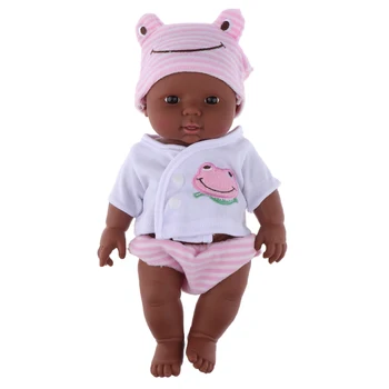 30 cm Realne Huggable Vinil Baby Doll Afriške Novorojenčka Black Lutka Model v Oblačila, Otroci Spalna Igrača(Roza)