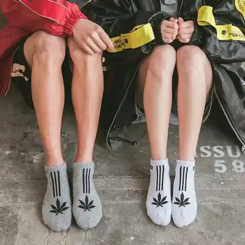3pairs/veliko Harajuku moški ženske nogavice pari plevela nogavice bombaž javor hip hop listov konoplje, listi šport gleženj nogavice ulične nogavic
