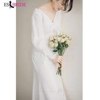 Nova dolgo sleeved pasu korejski nevesta poročni obleki