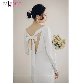 Nova dolgo sleeved pasu korejski nevesta poročni obleki