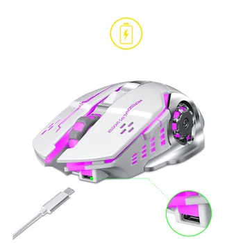 Tiho 2.4 G Wireless Mouse RGB S Svetlobo 3200 DPI Profesionalni Igralec z Miško Računalnik Prenosni računalnik Miške USB, Ergonomska Mause Brezžični