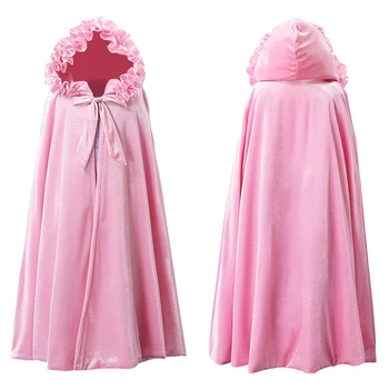 Baby Girl Obleke 5 Barvo Moda Dekle Plašč Princesa Kostume Srčkan Hooded Dolgo Ruto Spomladi In Jeseni Priložnostne Žamet Dekleta Plašč