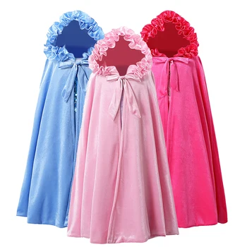 Baby Girl Obleke 5 Barvo Moda Dekle Plašč Princesa Kostume Srčkan Hooded Dolgo Ruto Spomladi In Jeseni Priložnostne Žamet Dekleta Plašč