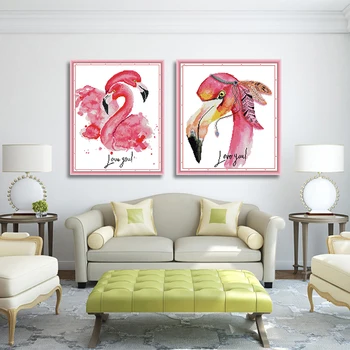 GG Flamingo Ples Navzkrižno Vboda Nastavite Ročno Obrt Needlework Vezenje Kit Tiskanih Design JoySunday Navzkrižno Šiv za Dom Dekor