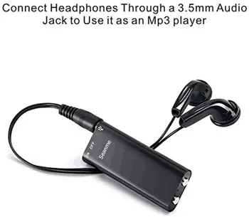 Digitalni Diktafon Mini Diktafon s 8GB USB Flash Drive/170 Ur Snemanja Zmogljivosti Malih Avdio Dictaphone Črna
