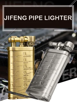 Original JF letnik medenina plinski vžigalnik z multi-funkcionalne tobak za pipe in tampe cigaret imetnik cigar orodje.darilni škatli