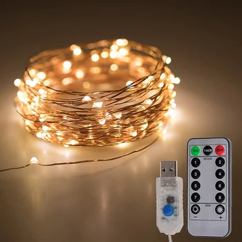 10M USB LED Niz Luči 8 Način Bakrene Žice Niz Garland Pravljice Svetlobe za uporabo v Zaprtih prostorih na Prostem, Poroke, Božič, Novo Leto Dekoracijo
