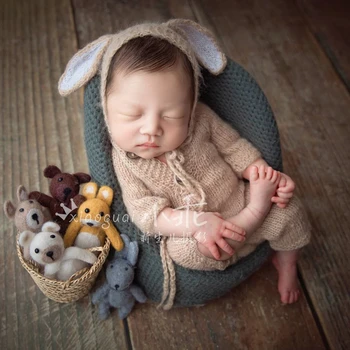 Novorojenček romper fotografija rekviziti,moher ročno izdelane obleke za otroka photogrpahy rekviziti
