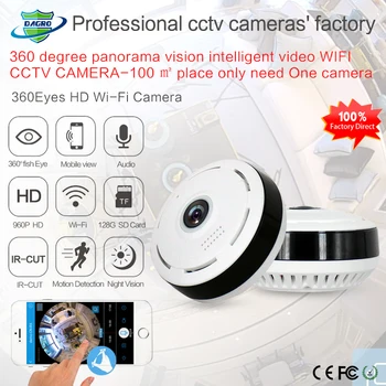 Novo 360-Stopinjski Home Security IP Kamero 960P Smart Panorama IPC P2P Brezžični Fisheye Objektiv CCTV Wifi Kamera Baby TF Kartico Monitor