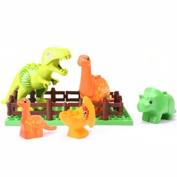 DIY Velikosti dinozaver Živalske vrste gradnikov Določa Živalskega Opeke Združljiv z Duploe Igrače za otroke, Otrok Darilo
