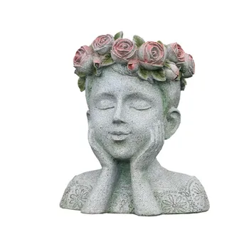Vrt Vile Smolo Cvetlični Lonček Boginja Umetnosti Vaza Ustvarjalne Osebnosti Kip Velikega Kalibra, Sočna Dekoracijo Cvet Dekle