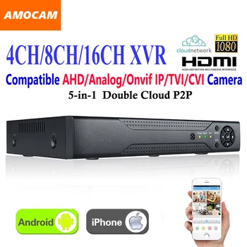 4CH 8CH 16CH Kanal CCTV XVR Video Snemalnik Vse HD 1080P 5-v-1 Super DVR Snemanje podporo AHD/Analogni/Onvif IP/TVI/CVI Fotoaparat