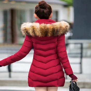 2020 Nov Modni Dolgo Zimska Jakna Ženske Slim Ženski Plašč Zgostitev Parka Navzdol Oblačila Bombaž Rdeča Oblačila Hooded Študent