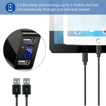 Powstro Dvojno USB Telefon Polnilnik LED Zaslon Tok Max 2.4 Pametno Hitro Polnjenje Mobilnih Polnilnik za iPhone, Samsung