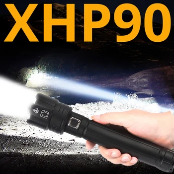 90000LM Močna Led Svetilka XHP90 svetilka USB polnjenje Zoom led svetilko lanter 2*26650 baterije, Za Kampiranje, kolesarjenje Lučka