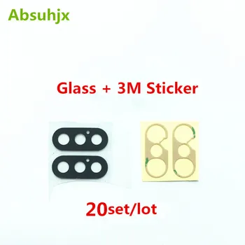 Absuhjx 20pcs Nazaj Fotoaparat Steklena Leča za iPhone X XR XS Max XSM Kamera Zadaj Stekla 3M Nalepke, Samolepilne Sestavljanje Delov