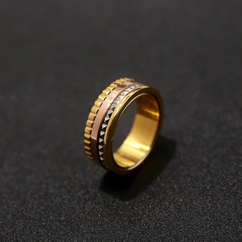 Debelo nove fine nakit visoke kakovosti vrtenje orodje titana obroč lepe modne dodatke prst obroči zlato lepoto dragulj