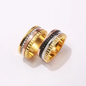 Debelo nove fine nakit visoke kakovosti vrtenje orodje titana obroč lepe modne dodatke prst obroči zlato lepoto dragulj