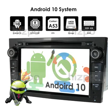 Android 10 Okta Core 2 DIN avtoradio GPS za opel Vauxhall Astra H, G, J Vectra Antara Zafiri Corsa Vivaro Meriva Veda DVD PREDVAJALNIK