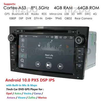 Android 10 Okta Core 2 DIN avtoradio GPS za opel Vauxhall Astra H, G, J Vectra Antara Zafiri Corsa Vivaro Meriva Veda DVD PREDVAJALNIK