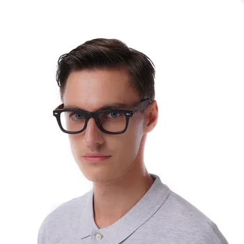 Očala Očala Optičnih Očal Acetat Pravokotnik Debel Les, Okvir Črne Barve je na Voljo Klasičen Modni Moški Ročno Izdelani KP001