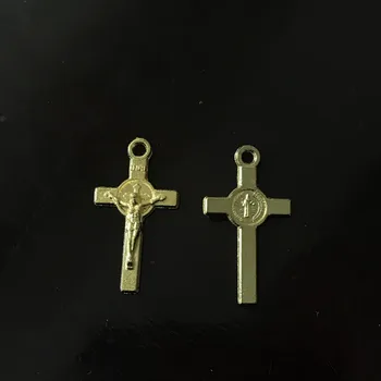 50 kos Drobne čare 12 mm*22 mm majhni križi St. Sveti Benedikt Križ Katoliški Križ za venec Zapestnica darila