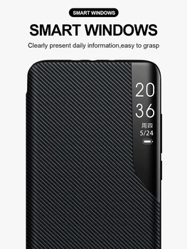 Grma Funda Original Ogledalo Smart Okno Za Xiaomi Mi 10 Pro Ultra Globalni Različici Pokrovček, Veganska Vlaken Pravega Usnja Primeru