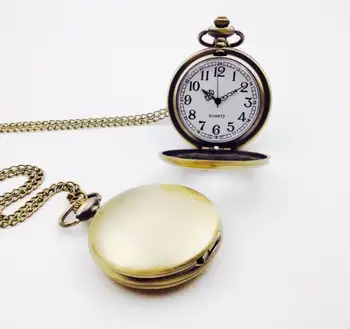 Moda srebro quartz moških žepna ura človek arabski roman število fob ure gladko površino uro darilo kratke verige dvojno oznaňevanje