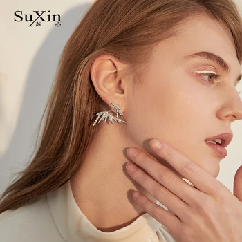SuXin uhani 2020 novo preprost angel krila temperament uhani za ženske cirkon obesek, uhani nakit darilo