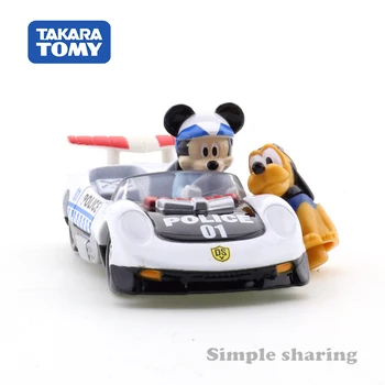 Takara Tomy Pogon Ohranjevalnik zaslona Disney Tomica DS-01 Kolega Policija Mickey Mouse Avto Vroče Pop Otroci Igrače za Motorna Vozila, Diecast Kovinski Model