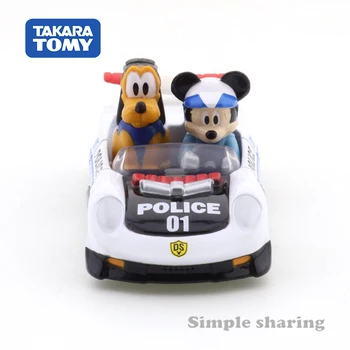 Takara Tomy Pogon Ohranjevalnik zaslona Disney Tomica DS-01 Kolega Policija Mickey Mouse Avto Vroče Pop Otroci Igrače za Motorna Vozila, Diecast Kovinski Model