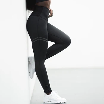 Oblačila Za Fitnes Ženske Elastične Športne Dokolenke Trak Tiskanja Vaja Legging Push Up Leggins DropShip