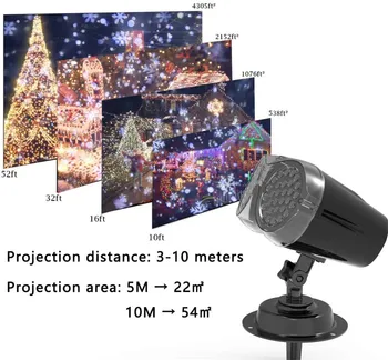 2020 Nove Božič Obračanje LED Sneženja Laserski Projektor Lučka Beli Snežni Stopnji Lahka Nepremočljiva Vrt Krajine Travnik Lučka
