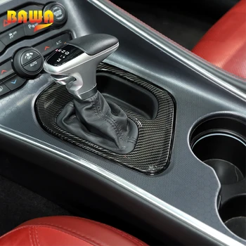 BAWA Notranje zadeve Kalupi Za Dodge Challenger-2019 ABS Avto Notranje zadeve Prestavna Polje Plošča Trim Kritje Nalepke iz Ogljikovih Vlaken