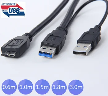 5Gbps Mikro B USB 3.0 je Zunanji trdi Disk, Kabel z USB Napajalni Kabel 0,6 m 1,0 m 1,5 m 1,8 m, 3,0 m, 2 m 3 m 5 m 6 m 10 m Črn