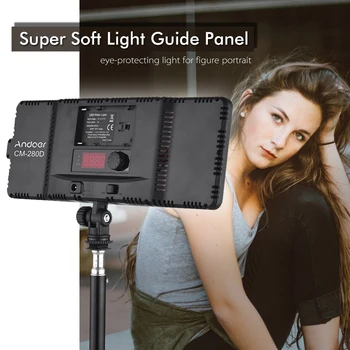 Andoer CM-280D CRI93 Super Slim LED Video Luč Plošča 3200K-5600K Bi-Color možnost zatemnitve Osvetlitve za Canon, Nikon, Sony DSLR Fotoaparat