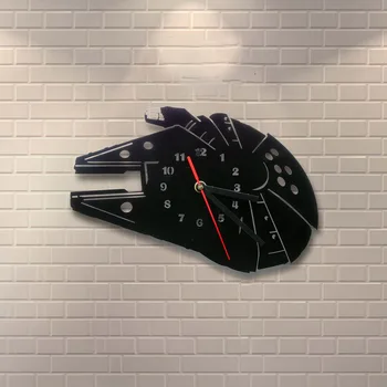 Vedro z Vijaki Prostor Vozila Akril Moderne Stenske Ure Izmišljena vesoljske ladje Design Laser Engrave Dekorativna Stenska Ura Watch