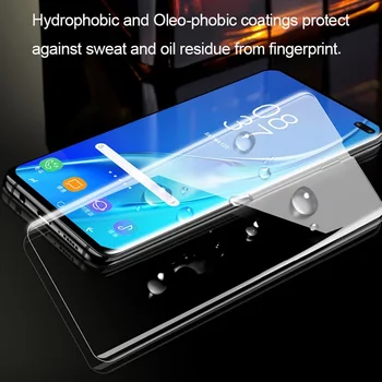 50Pcs/Veliko UV Steklo Za Samsung S20 Ultra S9 S10 Plus 3D Ukrivljen, Poln Tekoče Lepilo Full Screen Protector Za Note10 Plus 9 Z Box