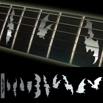 Fretboard Označevalcev Podolgovat Nalepke, Nalepke za Kitare & Bass - Bat Wing - Kovinski