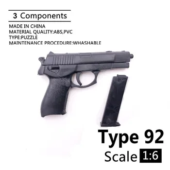 1/6 Obsega 4D Tip 92 Črno Pištolo Model Vojak Dodatno Orožje Priloga Pištolo Preprost Model za 12