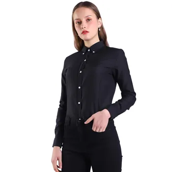 Majice Ženske Bluze In Vrhovi Oxford Dolg Rokav Dame Vrhovi Urad Za Delo Oblačila Slim Bela Modra Črna Jeseni Blusas Plus Velikost